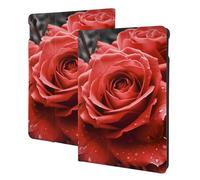 Red Rose Flower Printed Tablet Case for Ipad Air3 10.5"/Ipad Pro 10.5", Pu Leather Non-Slip Tablet Cases Shockproof Stand Cover with Auto Sleep/Wake Cover