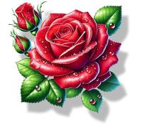 Red Rose Flower Vinyl Decals, Floral Decor, Wall Stickers | Cover Marks, Opaque Finish, No White Edges, Weatherproof, UK Manufactured, 20cm, 7cm, Use on Cars, Tiles, Phones and Laptops