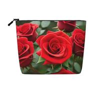 Red Rose Flowers Versatile Travel Toiletry Bag Makeup Bag, Perfect for Daily Use and Business Trips