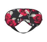 Red Rose Garden Print Versatile Eye Mask Full Coverage Sleep Aid Lightweight Breathable Travel Camping