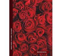 Red Rose Graph Paper Notebook | 5x5 Grid | 150 Pages | Large 8.5"x11": Aesthetic Math, Science & Engineering Graphing Book for Students, Professionals, or Daily Use