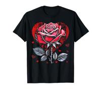 Red Rose Heart Flower Botanist Garden Gardening T-Shirt