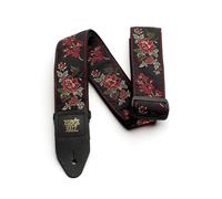 Red Rose Jacquard Guitar Strap