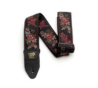 Red Rose Jacquard Guitar Strap