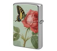 Red Rose Lighter Case Metal Double-Sided Lighter Cover Pocket Lighters Sleeve Windproof Lighters Accessories for Men Women