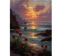 Red Rose Ocean Jigsaw Puzzles for Adults 5000, 5000 Piece Jigsaw Puzzles, Classic Educational Jigsaws, Impossible de Assemble Handmade, Challenging Puzzle, Fun Family Activities FNKL0-400