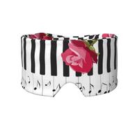 Red Rose On Piano Musical Notes, Full Eye Covers Light Blocking Eye Mask Sleep Eye and Ear Muffs