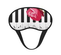 Red Rose On Piano Musical Notes, Full Eye Covers Light Blocking Eye Masks Blackout Sleep Eye Muffs