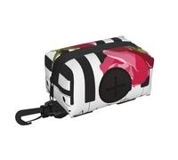 Red Rose On Piano Musical Notes,Holder Portable Garbage Bag Dispenser Dog Poop Bag