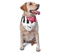 Red Rose On Piano Musical NotesDog Bandanas Cat Puppy Scarfs Washable Pet Handkerchief