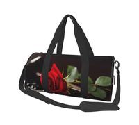 Red Rose On Piano Round Travel Duffel Bag - Large Capacity Durable Carry-On Bag for Vacation, Gym, Short Trips