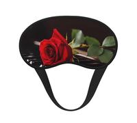Red Rose On Piano Sleep Mask Soft Comfortable Eye Mask with Adjustable Strapblackout Eye Sleep Shade Cover for Women Girls Men Travel Yoga Nap Shift Work