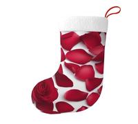 Red Rose Petals Christmas Stocking, Candy Gift Bags, Hanging Stocking Ornament, Christmas Decorations