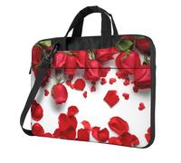 Red Rose Petals Printed Waterproof Laptop Case Ultra-Thin Portable One-Shoulder Laptop Bag 600d Oxford 13in/14in/15.6in