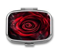 Red Rose Portrait Weekly AM/PM Pill Organizer.Waterproof Portable Compact Travel Pill Organizers.Small Pill Box for Medicine Holder for Vitamins Medication.