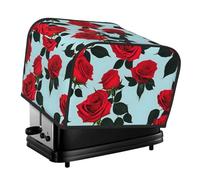 Red Rose Print 4-Slice Toaster Cover Kitchen Appliance Washable Countertop Protector Accessory