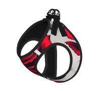 Red Rose Print Dog Harness Reflective Pet Vest Harness Puppy Harnesses Leash Set,For Walking Training