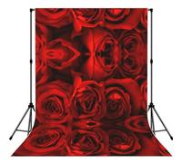Red Rose Print Photography Backdrop 5x7ft Photo Backdrop Curtain Washable Photography Background For Studio