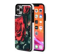 Red Rose Print Printed Phone Cases for iPhone 11 Pro Wallet Case 5.8-inch, Magnetic Clasp Flip Leather Shockproof Phone Case Cover with Card Slots Holder