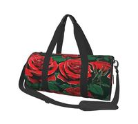 (red Rose) Print Round Large Travel Bag - Multi-Compartment Organizer Lightweight for Trips & Sports