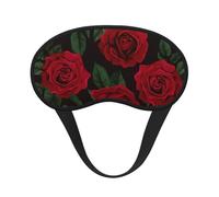Red Rose Print Sleep Mask, Eye Sleeping Mask for Women and Men for Total Darkness, Reduces Puffy Eye Mask