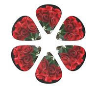 Red Rose Printed Guitar Picks -6 Pcs Guitar Picks Plectrum,Guitar Accessories,Electric Guitar Pick, Bass & Ukulele 0.71mm