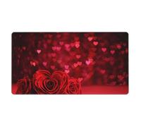 Red Rose Printed,Mouse Pad Large Desk Pad Computer Keyboard Mouse Mat with Non Slip Rubber Base 40 x 70 cm