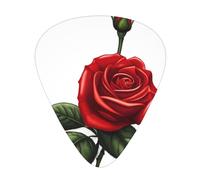 Red Rose Printed pick set - 12 pieces, thin, medium and thick guitar picks, suitable for guitar, bass, electric guitar and ukulele