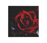Red Rose Printed Square Jigsaw Puzzle 16x16 CM, Puzzle Challenging Game for Adults Gifts, Family Fun Decorative Wall Decor