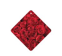 Red Rose Printing 10 Pcs Car Air Freshener Fragrant Sheets,Car Hanging Accessories With Strings For Decor