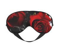 Red Rose Printing Sleep Mask for Women Men Double-Sided Print Soft Silk Eye Masks Eye Sleep Shade Cover