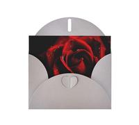 Red Rose Prints Pearl Paper Horizontal Festival Greeting Card for Birthday Cards and All Occasions, Gray