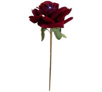 Red Rose Rhinestone Hair Stick, Flower Bun Pin for Women | Alloy and Fabric Build, Light-catching Accents, for Long or Medium Hair, Stage Photos and Elegant Updos