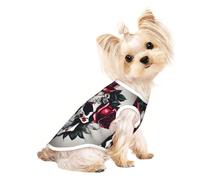 Red Rose Skull Print Pet T-Shirt, Sleeveless Pullover Vest For Small Puppy Kitten Indoor Outdoor Wear