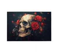 Red Rose Skull Puzzles 1000 Pieces for Adults Educational Games jigsaw puzzles Challenging Puzzle Perfect for Game Nights