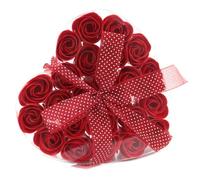 Red Rose Soap Flower Heart Box Gift Set, 24 Pieces, Floral Shaped Soap for Skin Cleansing