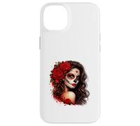 Red Rose Sugar Skull Woman Art Case for iPhone 14 Plus