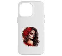 Red Rose Sugar Skull Woman Art Case for iPhone 14 Pro Max