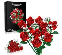 Red Rose Sunflowers Bouquet Building Set - Compatible with Lego Flowers for Adults Women, Collection Christmas Mother's Day Valentine's Gifts Home Decor