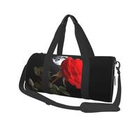 Red Rose Under Moon Printed Canvas Travel Duffel Bag - Gym Sports Bag with Large Capacity for Weekend Business Travel