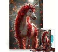 Red Rose Unicorn Jigsaw Puzzle for Teenagers 1000 Pieces Boost Memory Relaxing Fun Premium Cut Stylish Gift (50x75cm)
