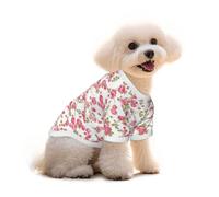 Red Rose Vines Dog Clothes Cotton Pullover for Small to Medium Dogs