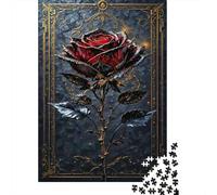 Red Rose Vintage Background Jigsaw Puzzle for Adults 1000 Piece Jigsaw Puzzle Relaxation Home Decor 70x50cm/1000pcs
