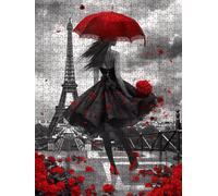 Red Rose Woman Jigsaw Puzzle 2000 Piece, Puzzles for Adults 2000, The Impossible Challenge, Jigsaw Puzzle Games Classic Educational, Wooden Puzzles, for Home Wall Decoration Gift FNKL1-401