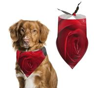 Red Rose2 Dog Bandana Triangle Dog Scarf Washable Polyester Dog Bibs Cute Pet Bandana for Medium Large Dogs Puppy and Cats