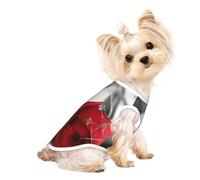Red Rose2 print Dog Clothes T Shirts for Small Dogs Breathable Puppy Kitten Dog Shirts for Pet Dogs Cats