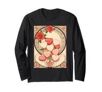 Red Roses and Hearts Art Nouveau Style Long Sleeve T-Shirt