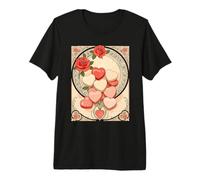 Red Roses and Hearts Art Nouveau Style Premium T-Shirt
