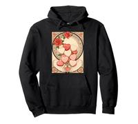 Red Roses and Hearts Art Nouveau Style Pullover Hoodie