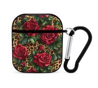 Red Roses And Leopard Cover Compatible with AirPods 1&2 | Classic Protection Suitable for One size